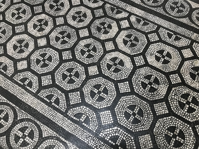 A Roman Mosaic Floor in the Vatican Museum, one of many floors I walked on my trip.